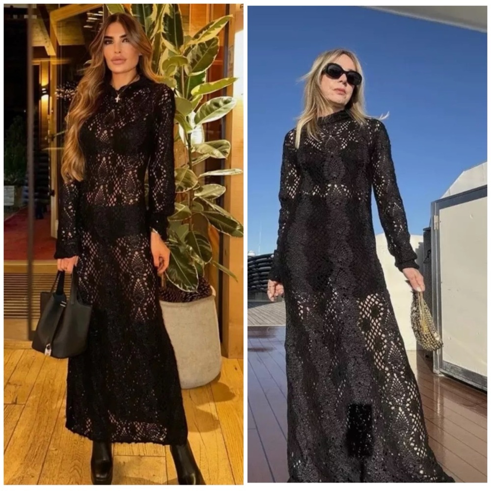 ZARA LIMITED EDITION CROCHETED KNIT DRESS
